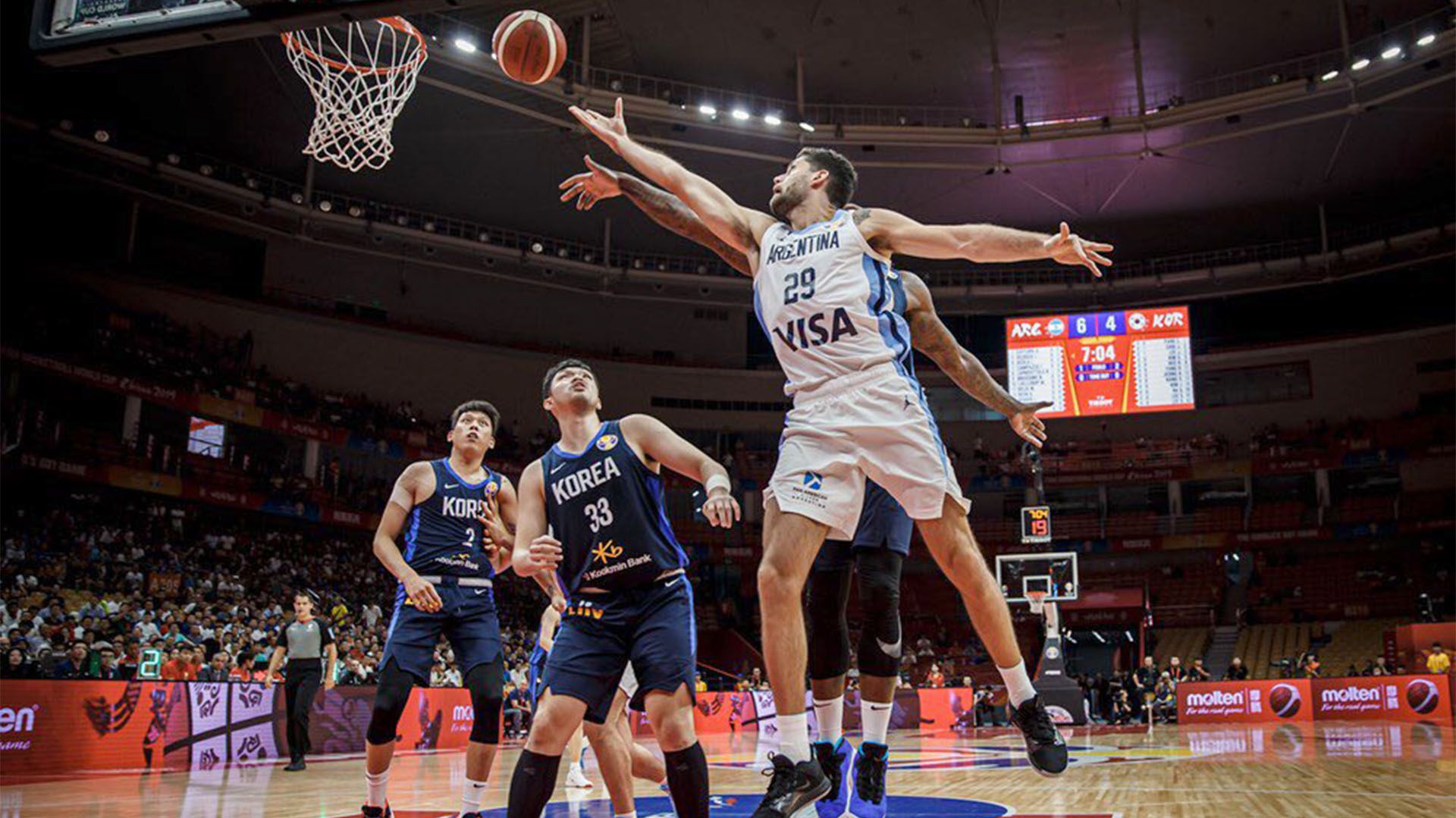 Argentina fue muy superior a Corea del Sur en su debut en el Mundia FIBA China 2019 (FIBA)