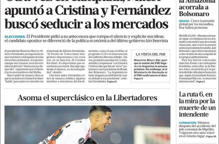 La Nación, Argentina, Viernes 23 de agosto de 2019