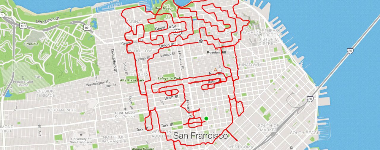 Las obras del runner que hace "arte" corriendo por las calles de San Francisco