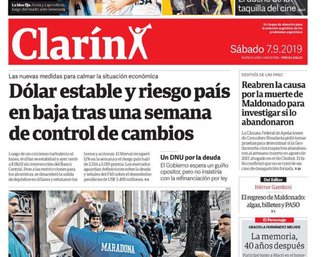 Clarín, sábado 7 de septiembre de 2019