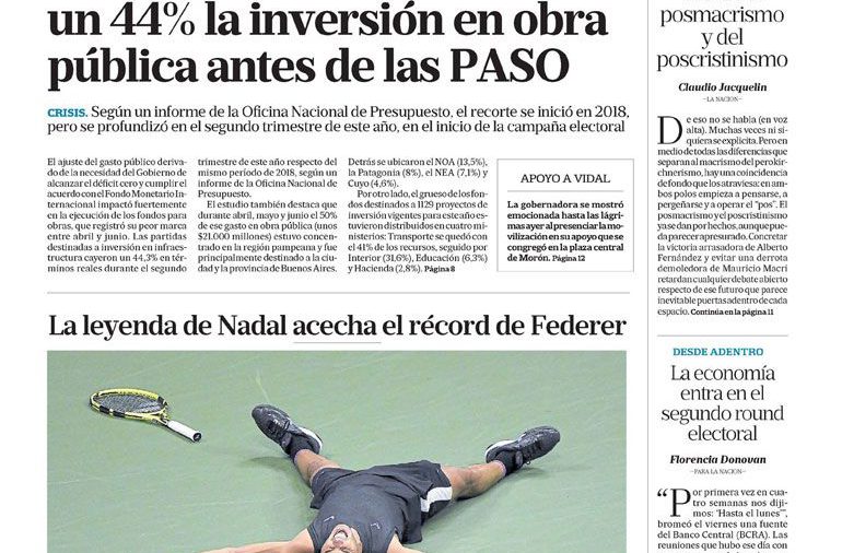 La Nación, lunes 9 de septiembre de 2019