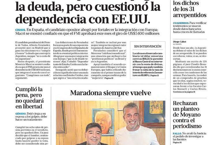 La Nación, viernes 6 de septiembre de 2019
