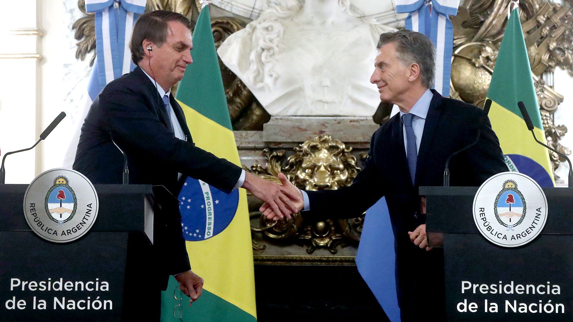 Mauricio Macri y Jair Bolsonaro durante la cumbre del Mercosur en Santa Fe