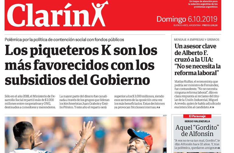 Clarín, domingo 6 de octubre de 2019