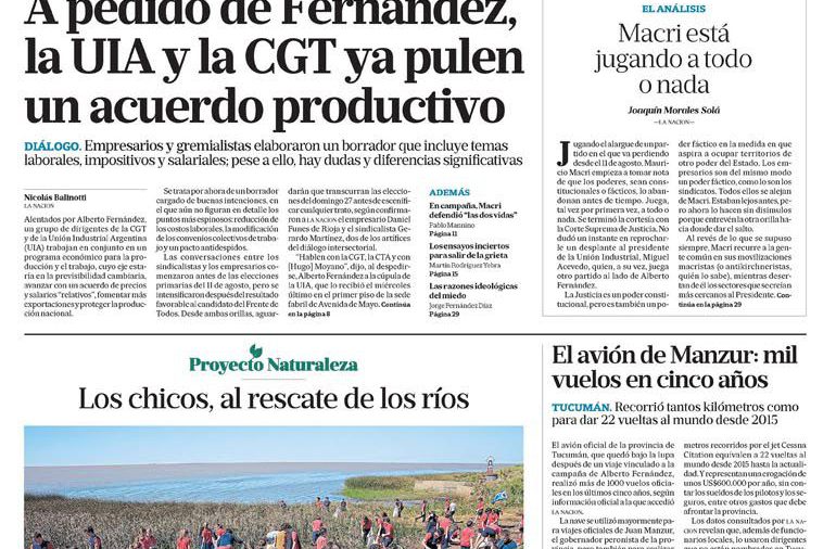 La Nación, domingo 6 de octubre de 2019