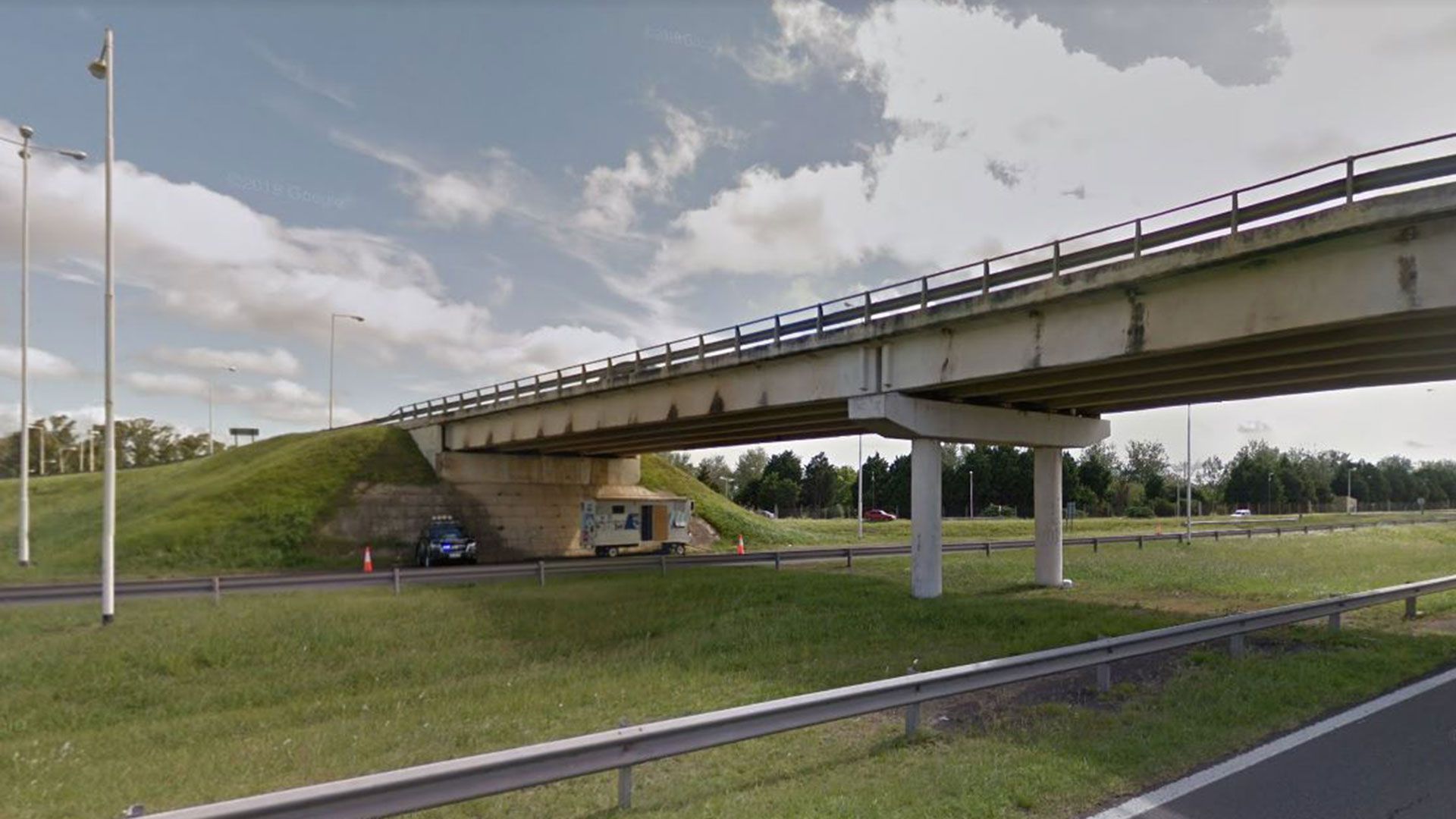 El ataque ocurrió en cercanías del Puente Galindo, sobre la autopista Córdoba-Rosario (Google Street View)