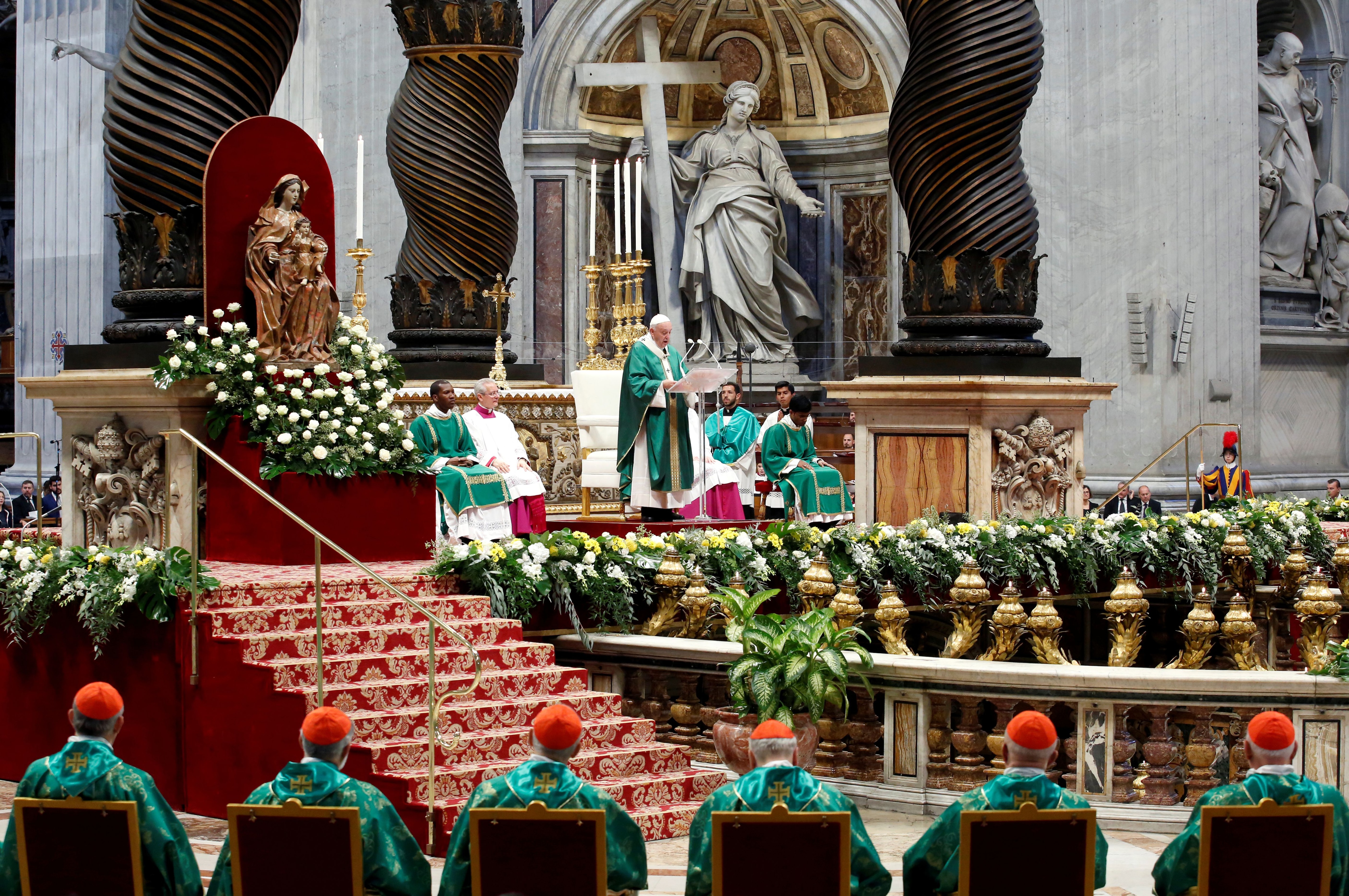 El papa Francisco, al inaugurar este domingo el Sínodo para la Amazonia REUTERS/Remo Casilli