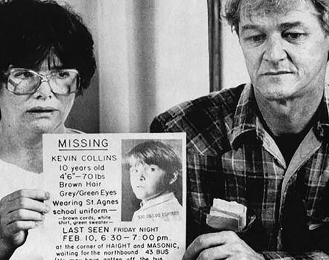 El desesperante caso de Kevin Collins, el niño que desapareció de una parada de bus y cuya foto recorrió el país en cajas de leche
