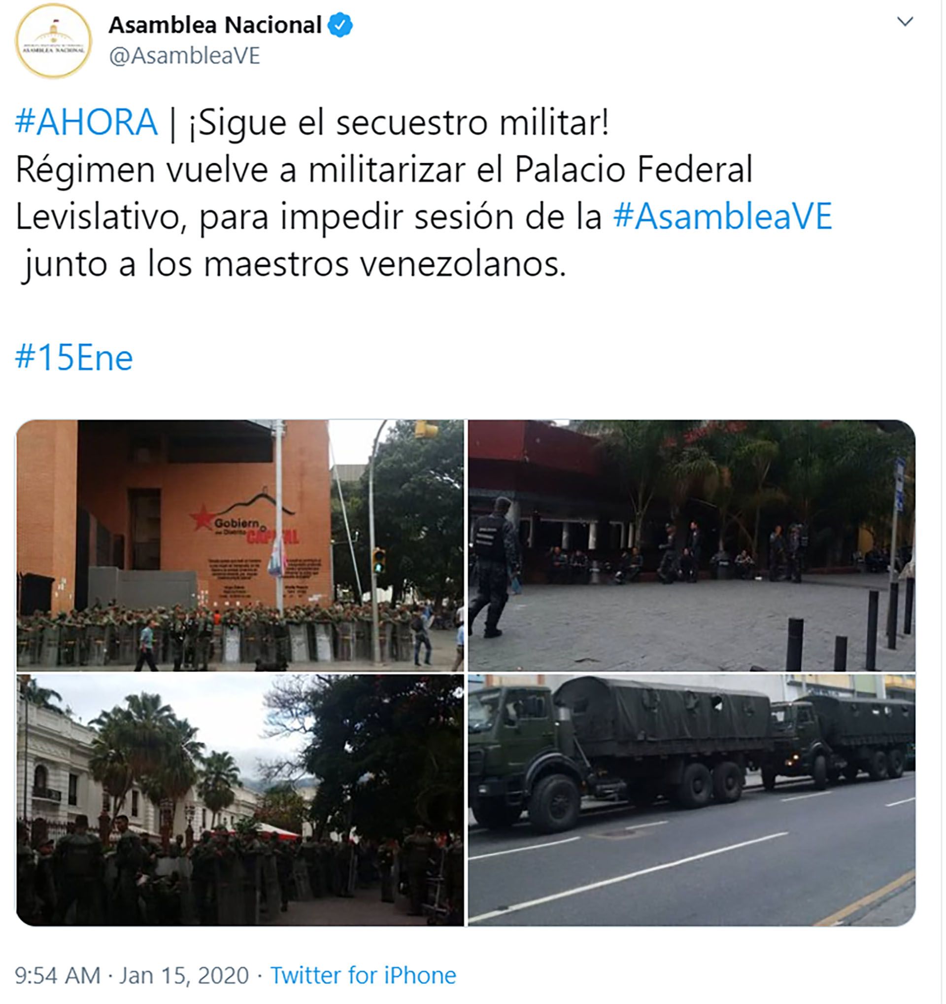 El tuit de la Asamblea Nacional (@AsambleaVE)