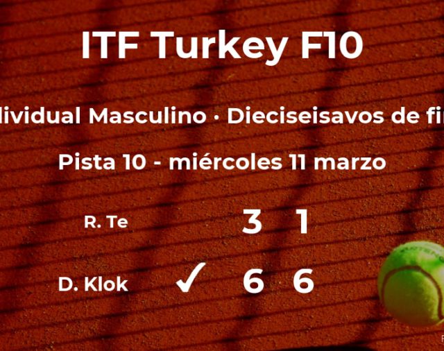 El tenista Denys Klok pasa a los octavos de final del torneo de Antalya