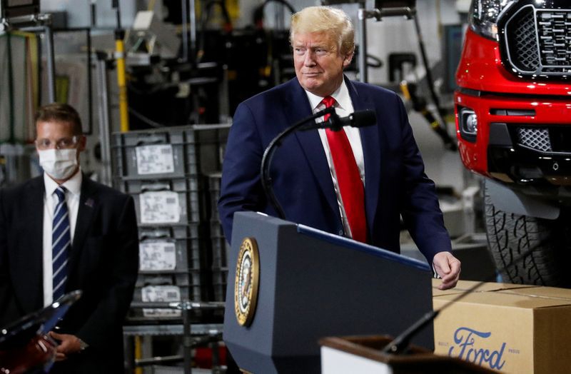 Donald Trump, presidente de Estados Unidos, durante una visita a una planta de Ford en Ypsilanti, Míchigan (REUTERS/Leah Millis)
