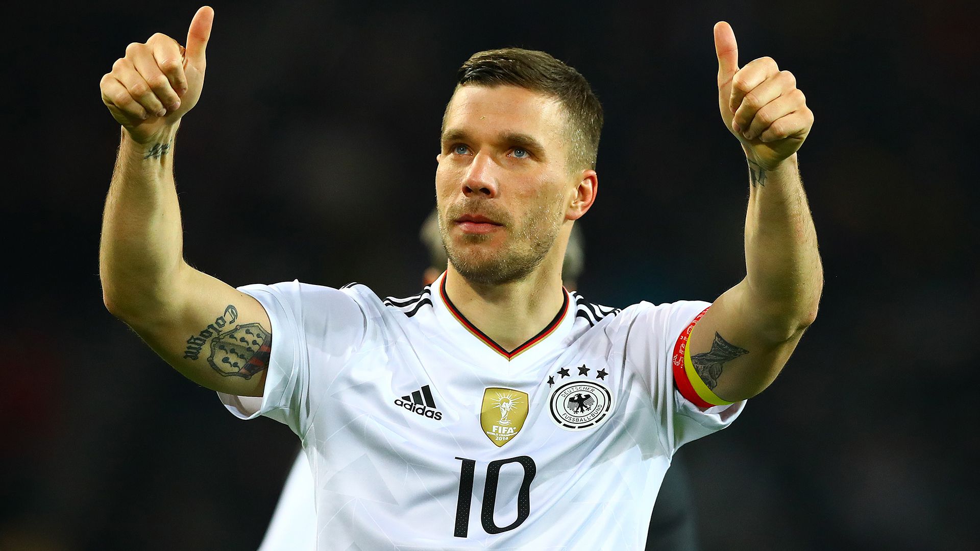 Podolski, de 34 años, jugó tres Mundiales para Alemania. En el de 2006 fue elegido el mejor jugador joven (Kieran Mcmanus/BPI/Shutterstock)