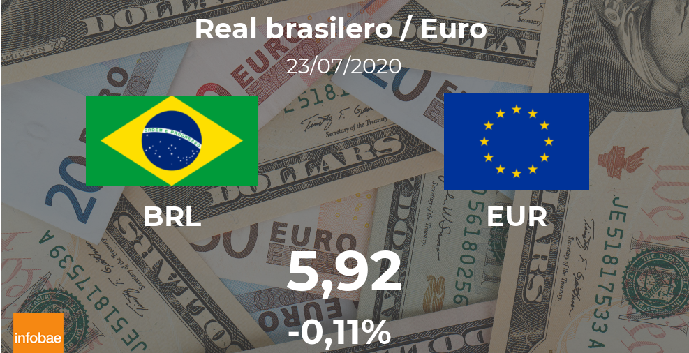 Euro hoy en Brasil: cotización del real brasileño al euro del 23 de julio. EUR BRL