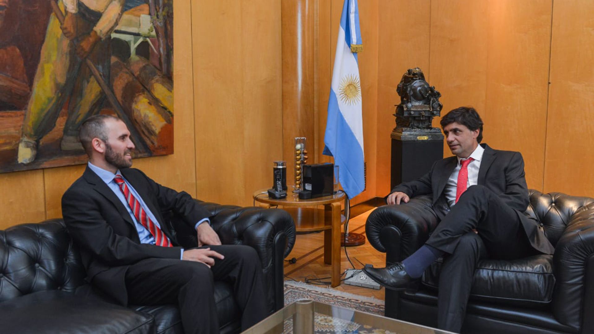 Lacunza y Guzmán, en una reunión de "transición" que tuvieron antes de la asunción del gobierno de Alberto Fernández