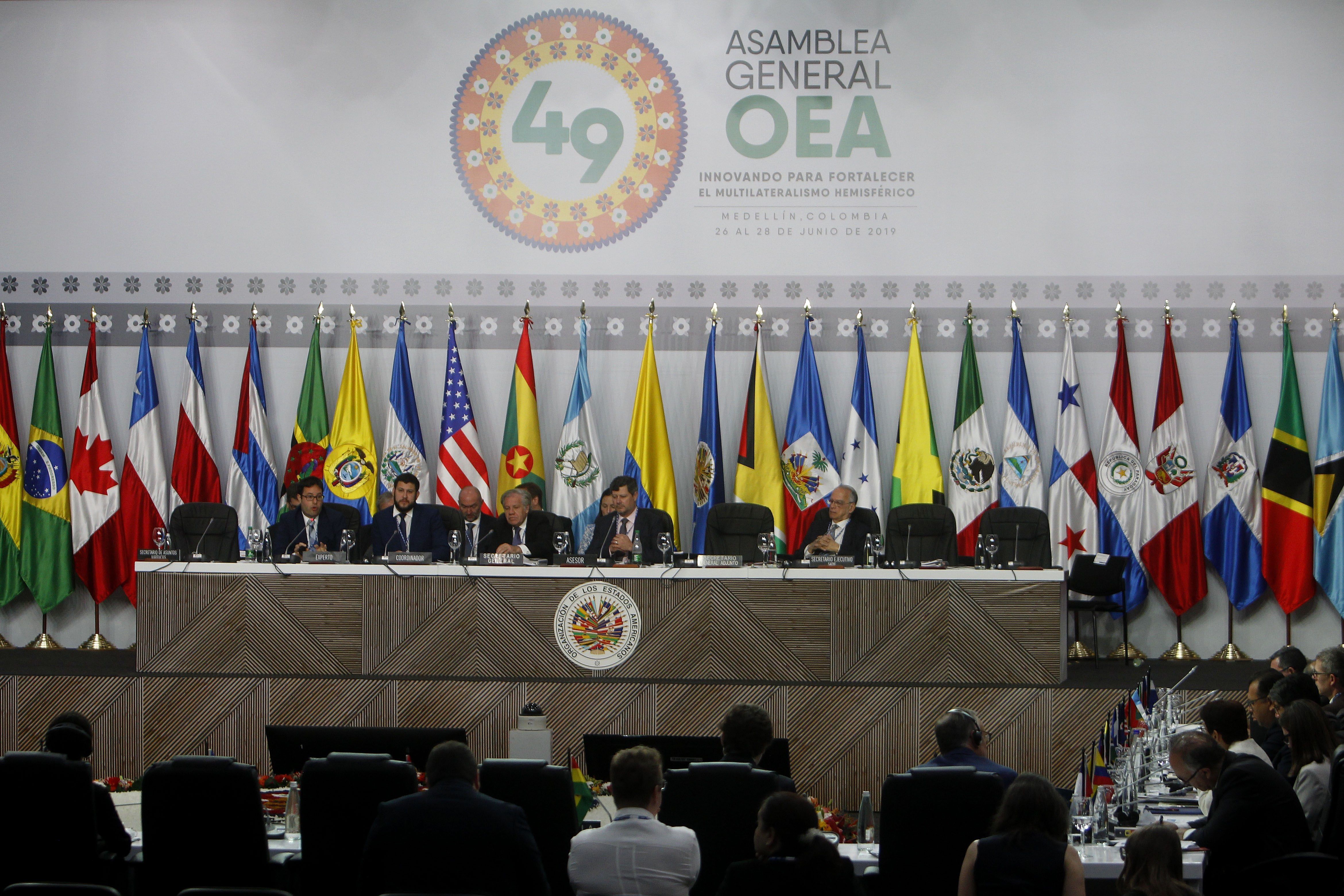 Fotografía tomada el 27 de junio de 2019 en la que se registró una toma general de la 49 Asamblea General de la OEA, en Medellín (Colombia). EFE/Luis Eduardo Noriega/Archivo 