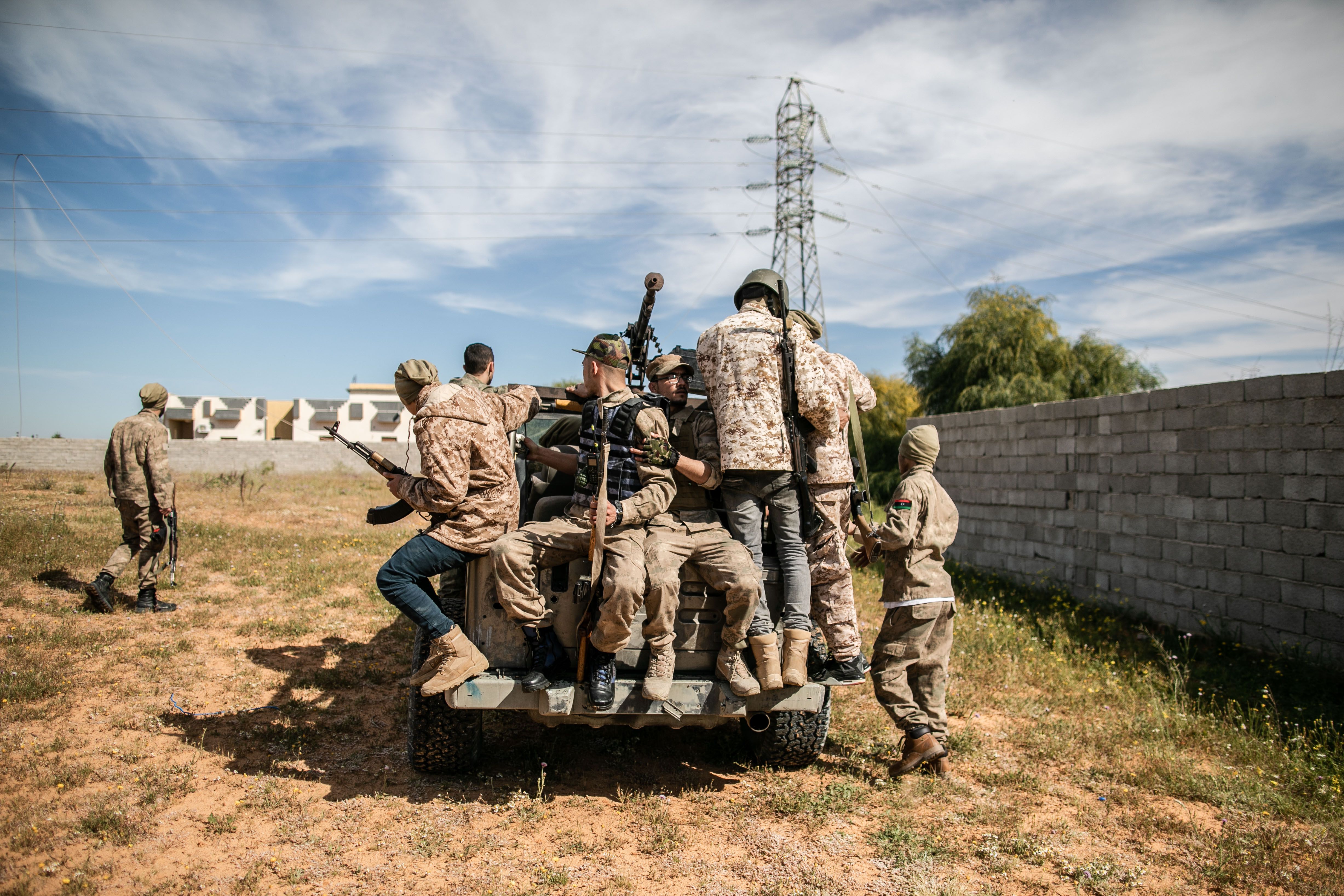 13/03/2020 Combatientes de las fuerzas del gobierno de unidad de Libia, con sede en Trípoli POLITICA INTERNACIONAL Amru Salahuddien/dpa 