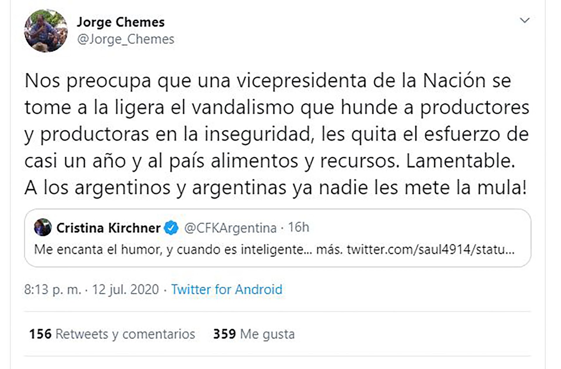 Jorge Chemes tuit