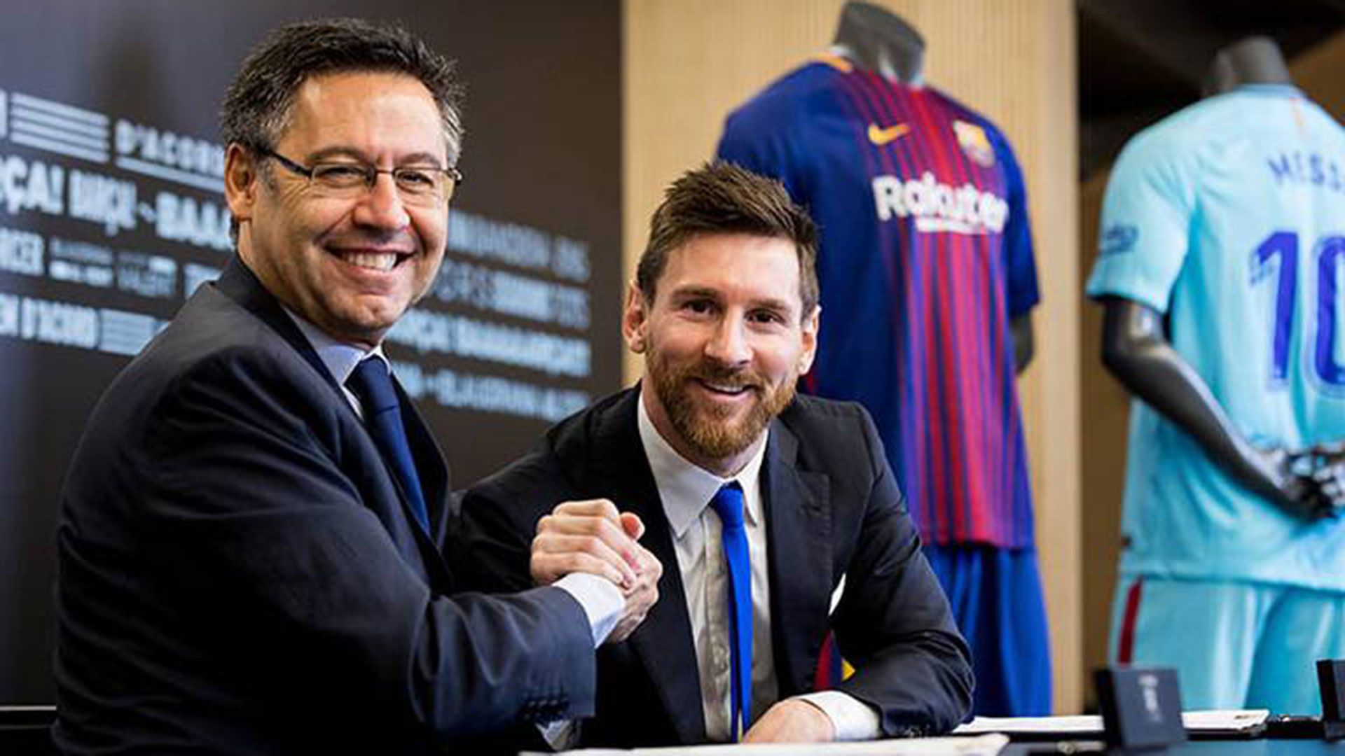 Josep Maria Bartomeu y Lionel Messi (Reuters)