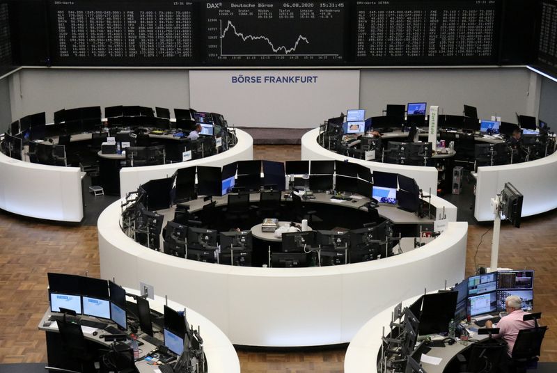 The German share price index DAX graph is pictured at the stock exchange in Frankfurt, Germany, August 6, 2020. REUTERS/Staff