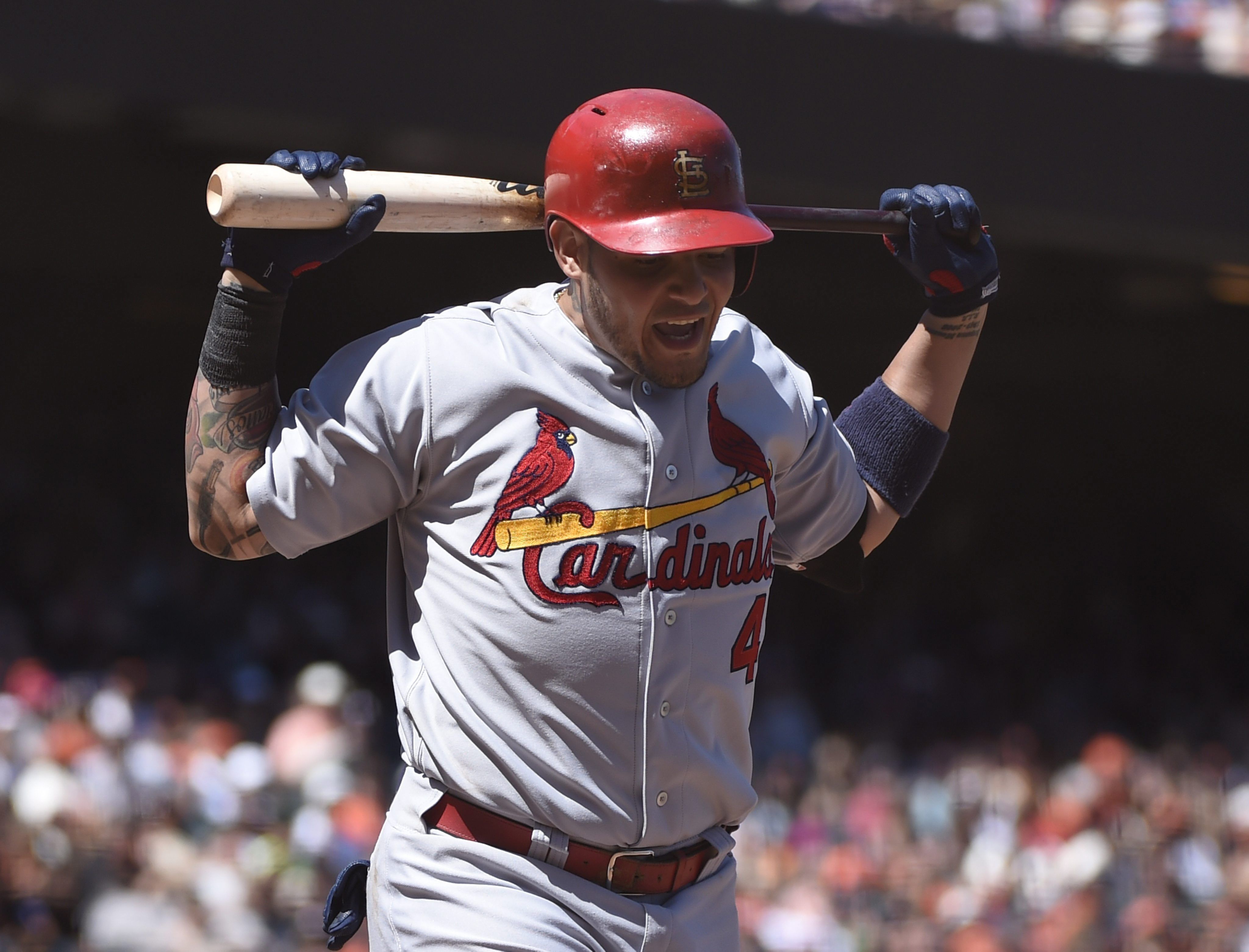 En la imagen, el jugador de los Cardenales de San Luis Yadier Molina. EFE/John G. Mabanglo/Archivo