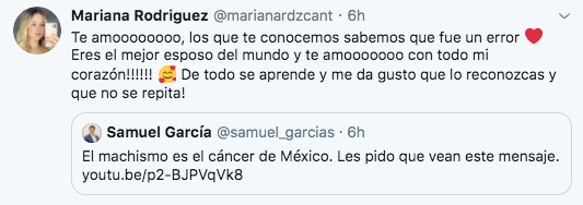 Mariana Rodríguez calificó al senador Samuel García como "el mejor esposo del mundo" (Foto: Twitter)