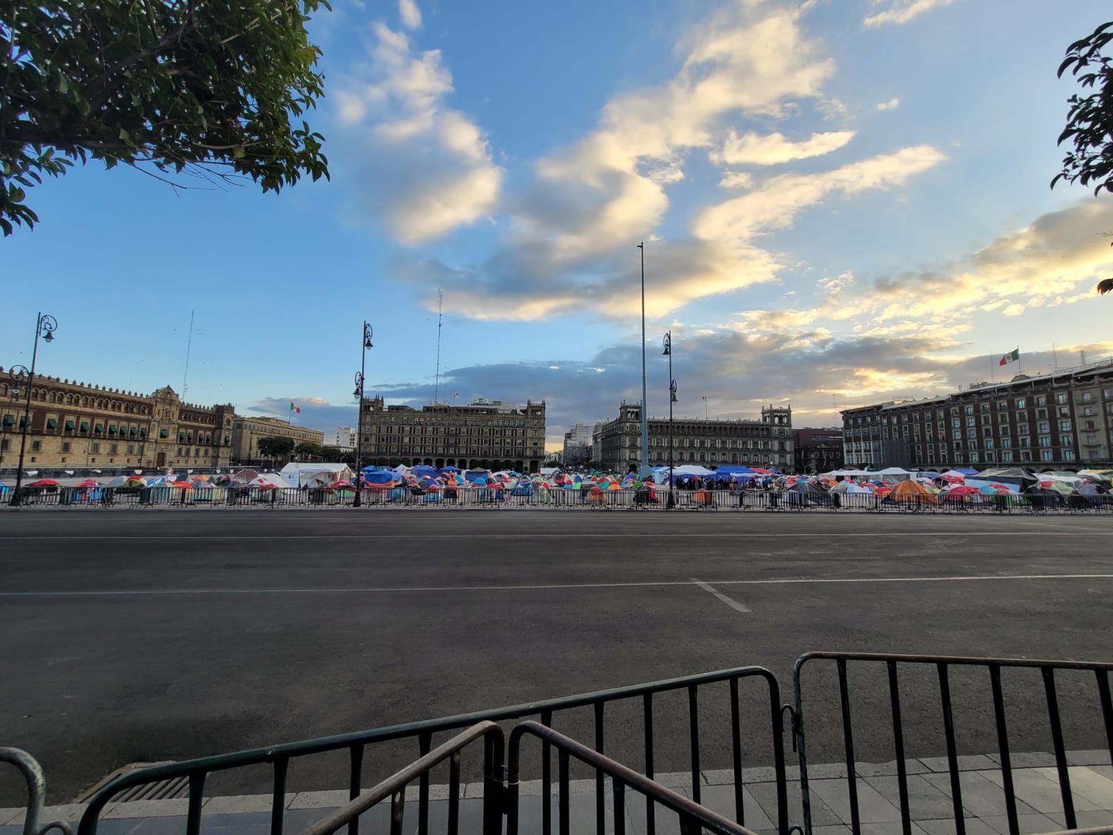 Campamento de FRENAAA después del confrontamiento (Foto: Infobae)