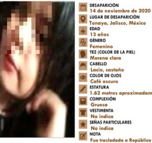 Niña de 13 años fue engañada para viajar de Jalisco a Chiapas y reunirse con un hombre que conoció en un juego online