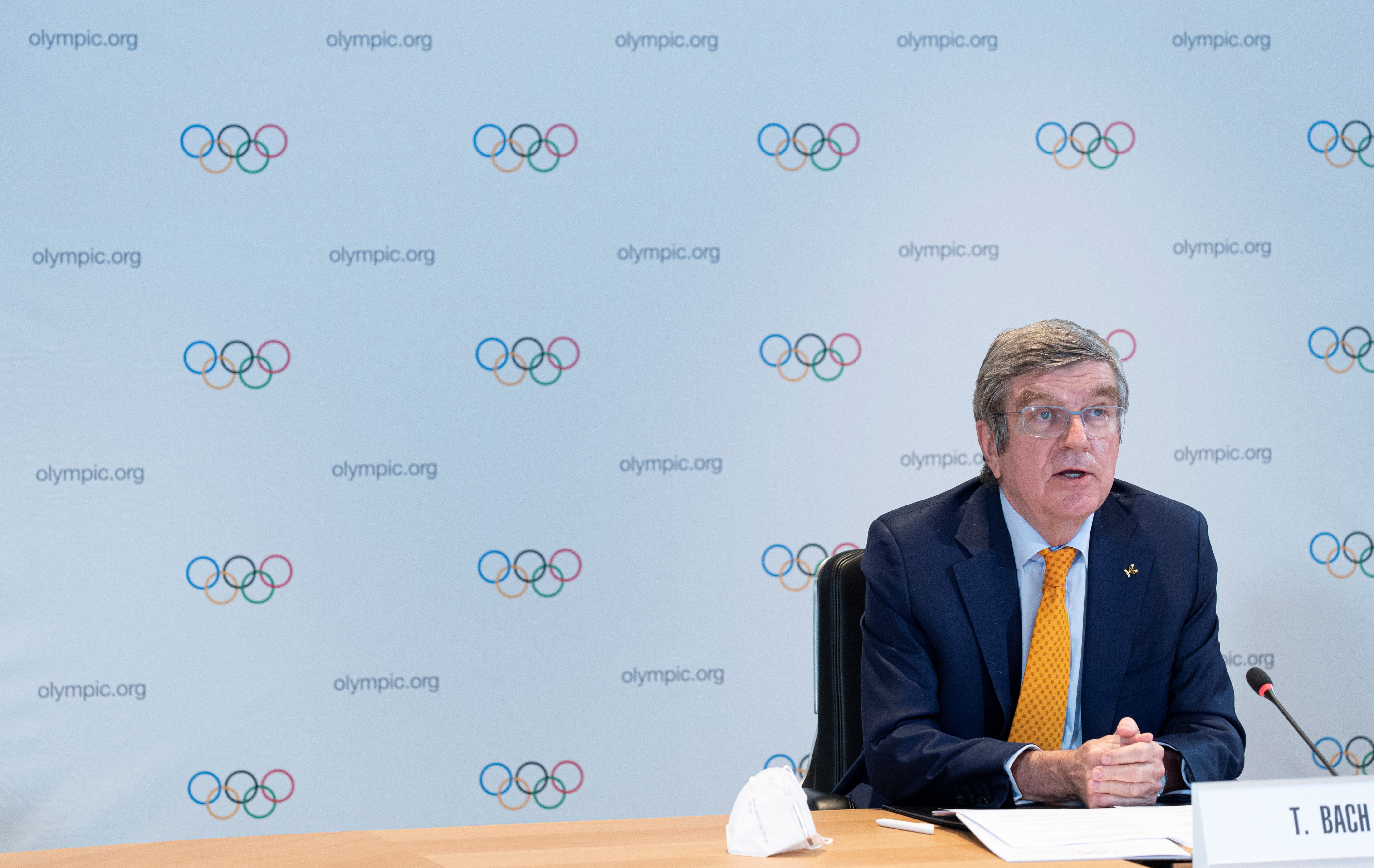 Thomas Bach, ratificó que Tokio tendrá su olimpiada este año (Greg Martin/IOC/Handout via REUTERS).