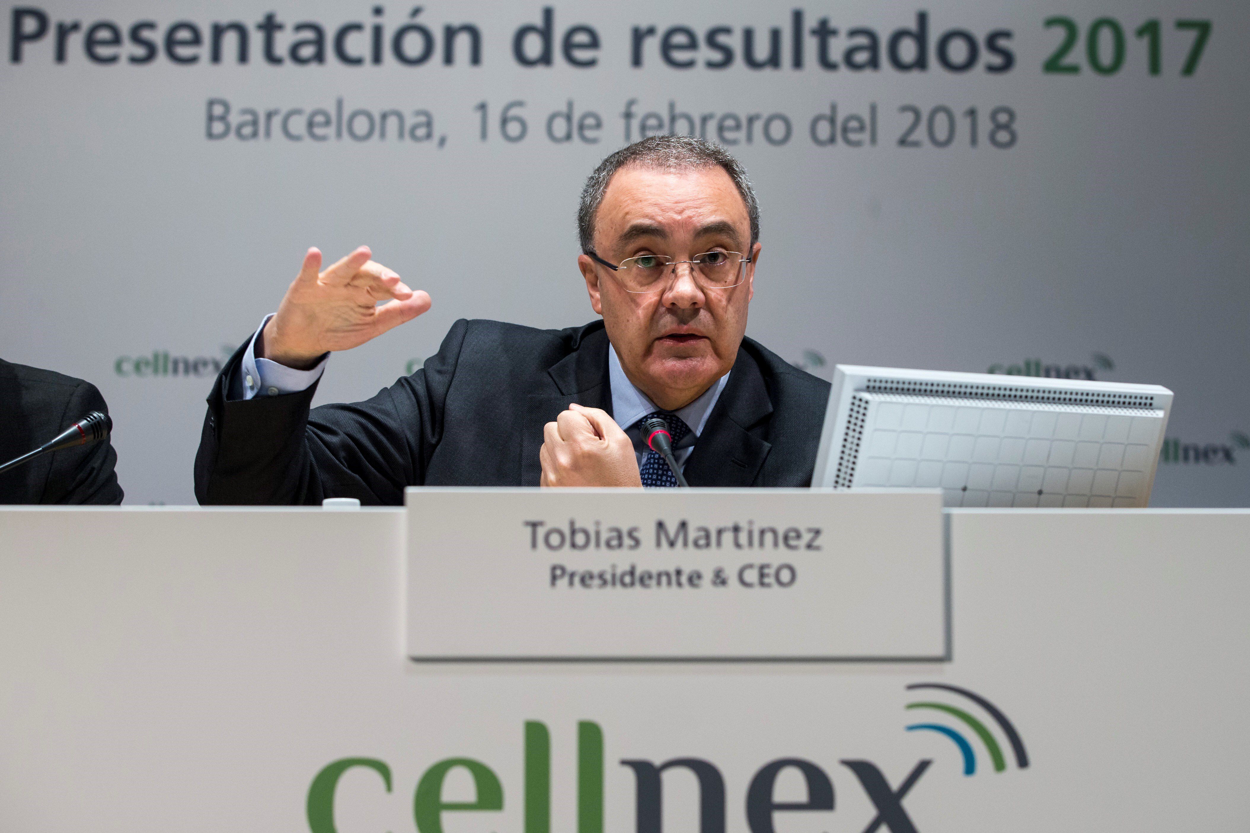 El presidente y consejero delegado de Cellnex, Tobías Martínez, en una presentación de resultados de la compañía. EFE/ Quique García/Archivo 