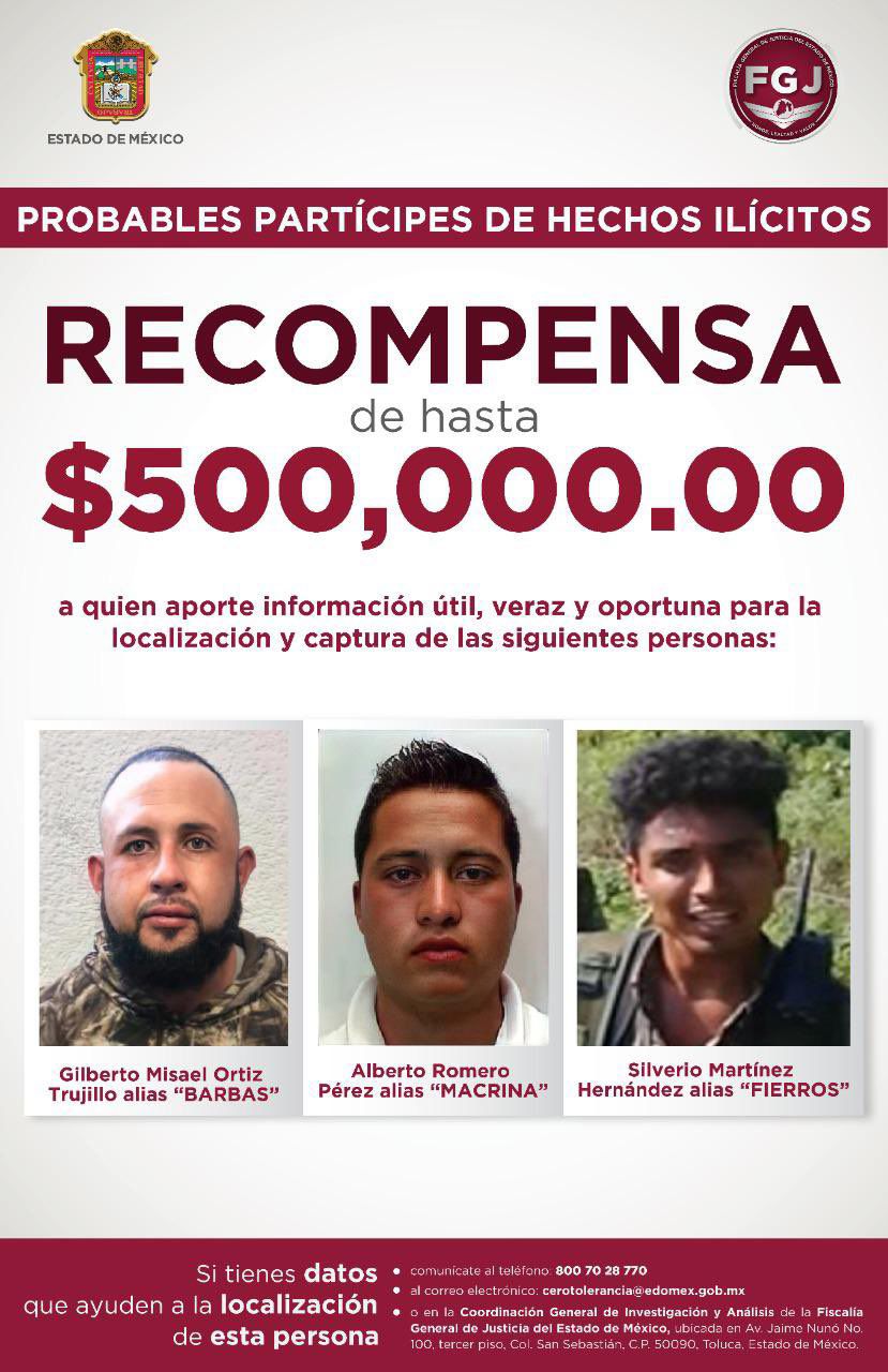 Autoridades de Edomex ofrecen recompensa por responsables de la emboscada de Coatepec de Harinas