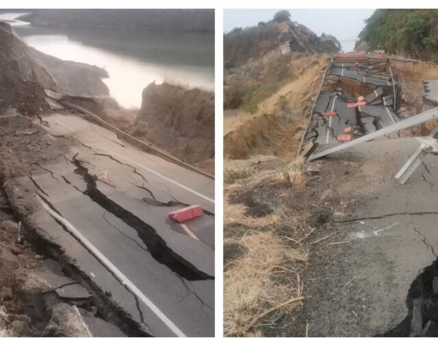 Las dramáticas imágenes del colapso de un tramo de la autopista Siglo XXI en Michoacán
