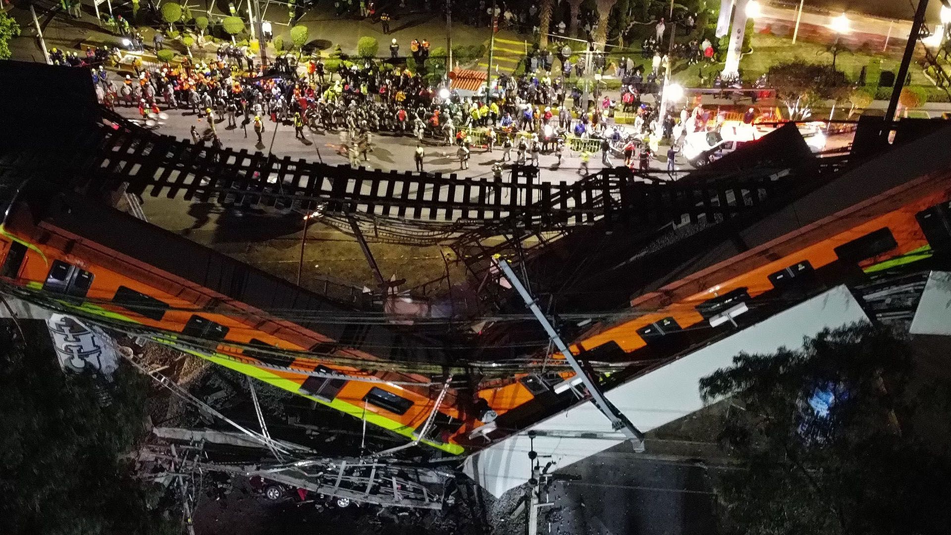 galeria accidente mexico tren metro puente