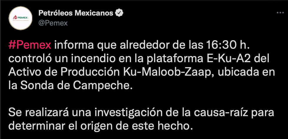 Incendio en Campeche Pemex