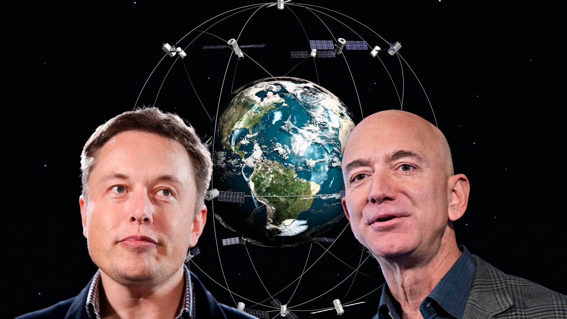 Elon Musk Jeff Bezos Satélites