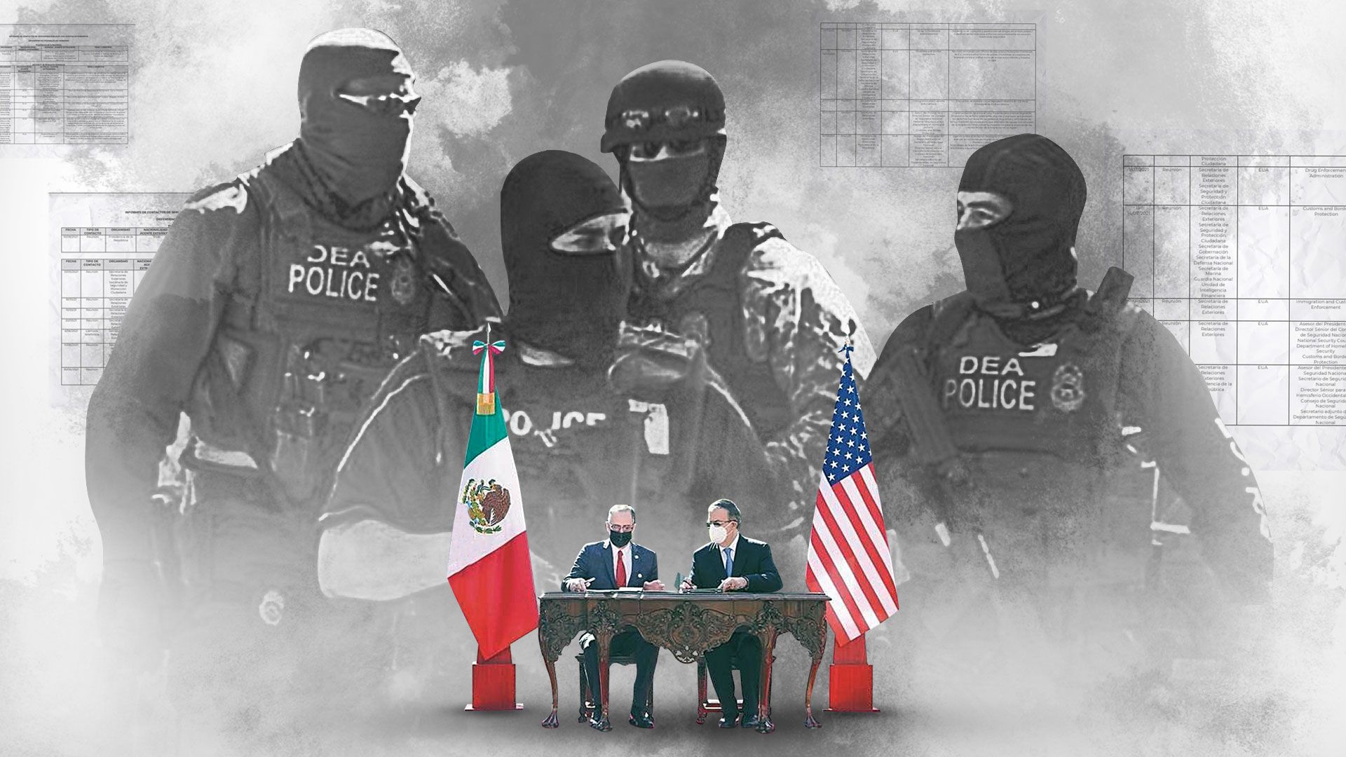 DEA reuniones México Sedena (Ilustración: Jovani Pérez Silva/Infobae)