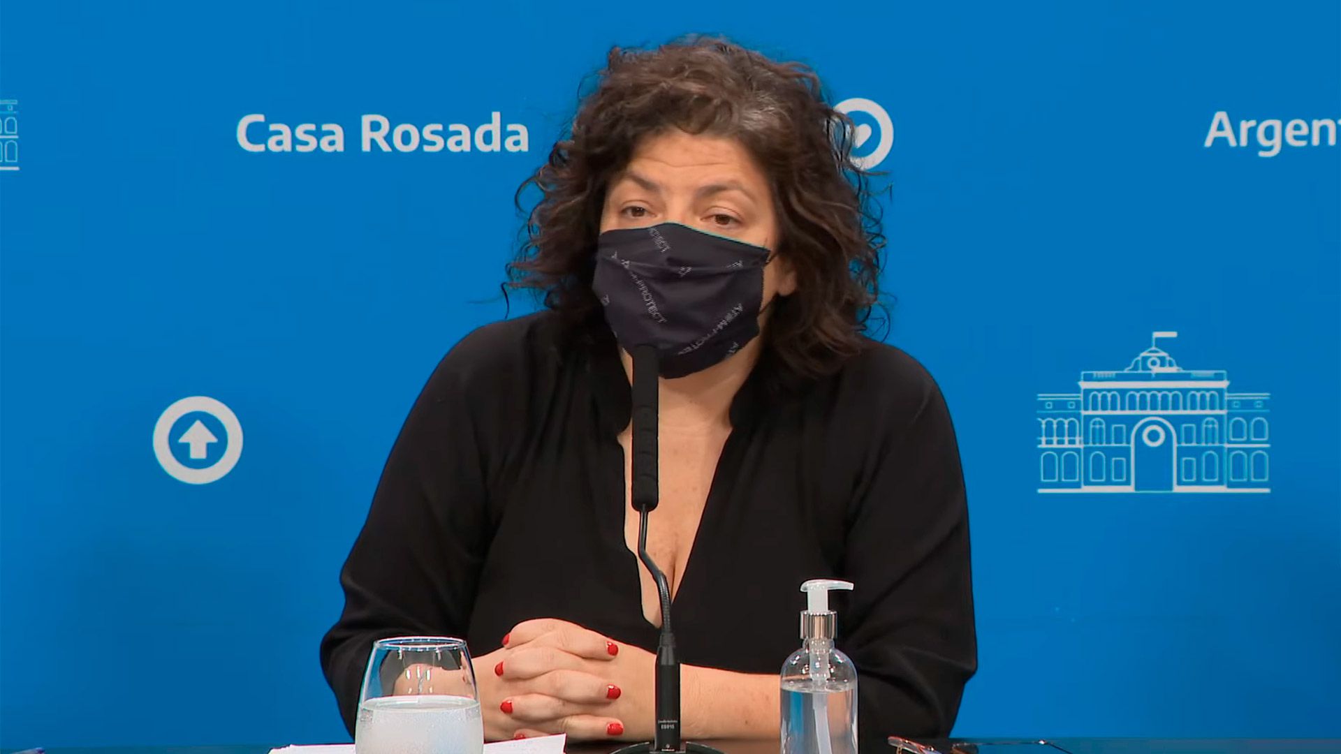 Conferencia de prensa de Carla Vizzotti en la Casa Rosada