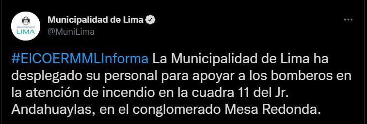 Municipalidad de Lima.