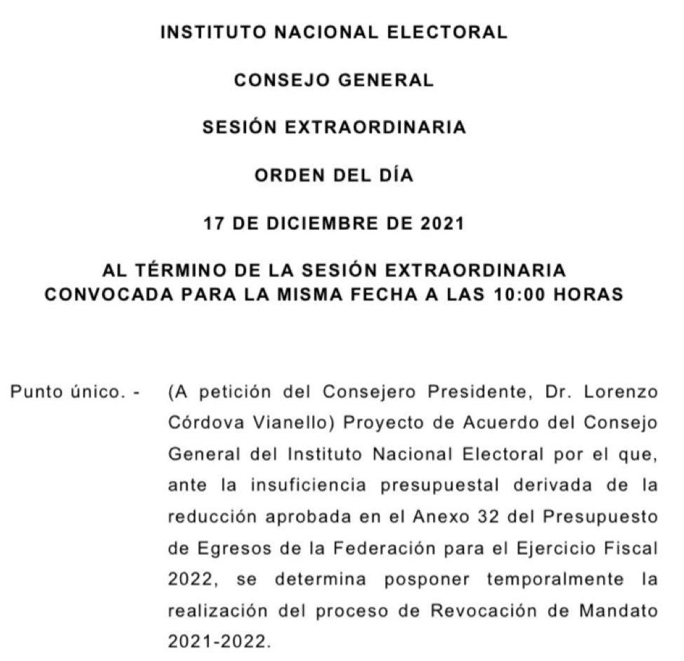 Texto publicado por Mario Delgado con el que acusó al INE de querer ponerle fin a la Revocación de Mandato (Foto: Twitter / @mario_delgado)