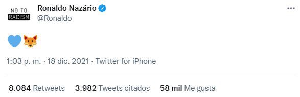 Ronaldo Nazario Cruzeiro tweet