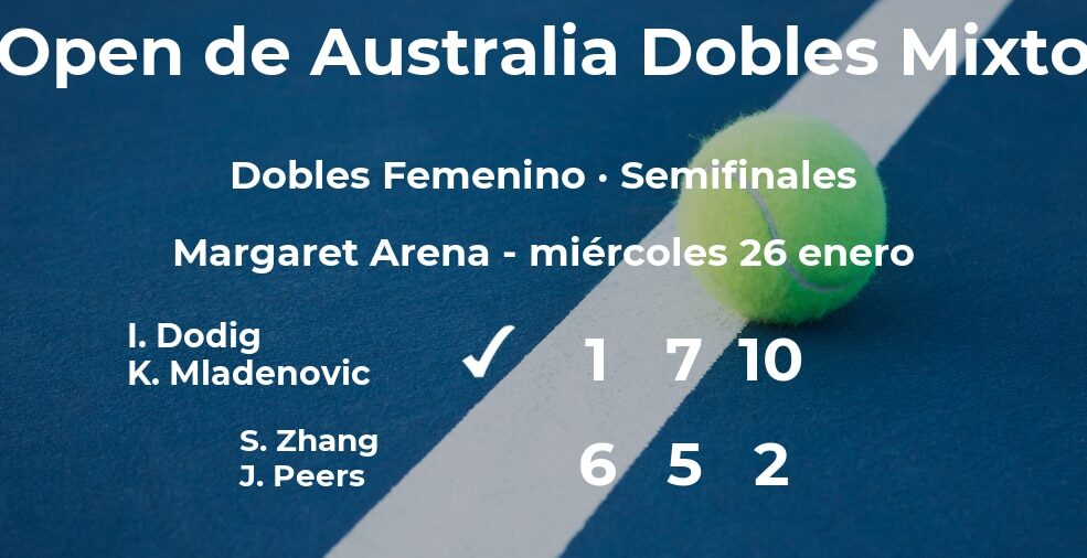 Los tenistas Dodig y Mladenovic vencen en las semifinales del Open de Australia