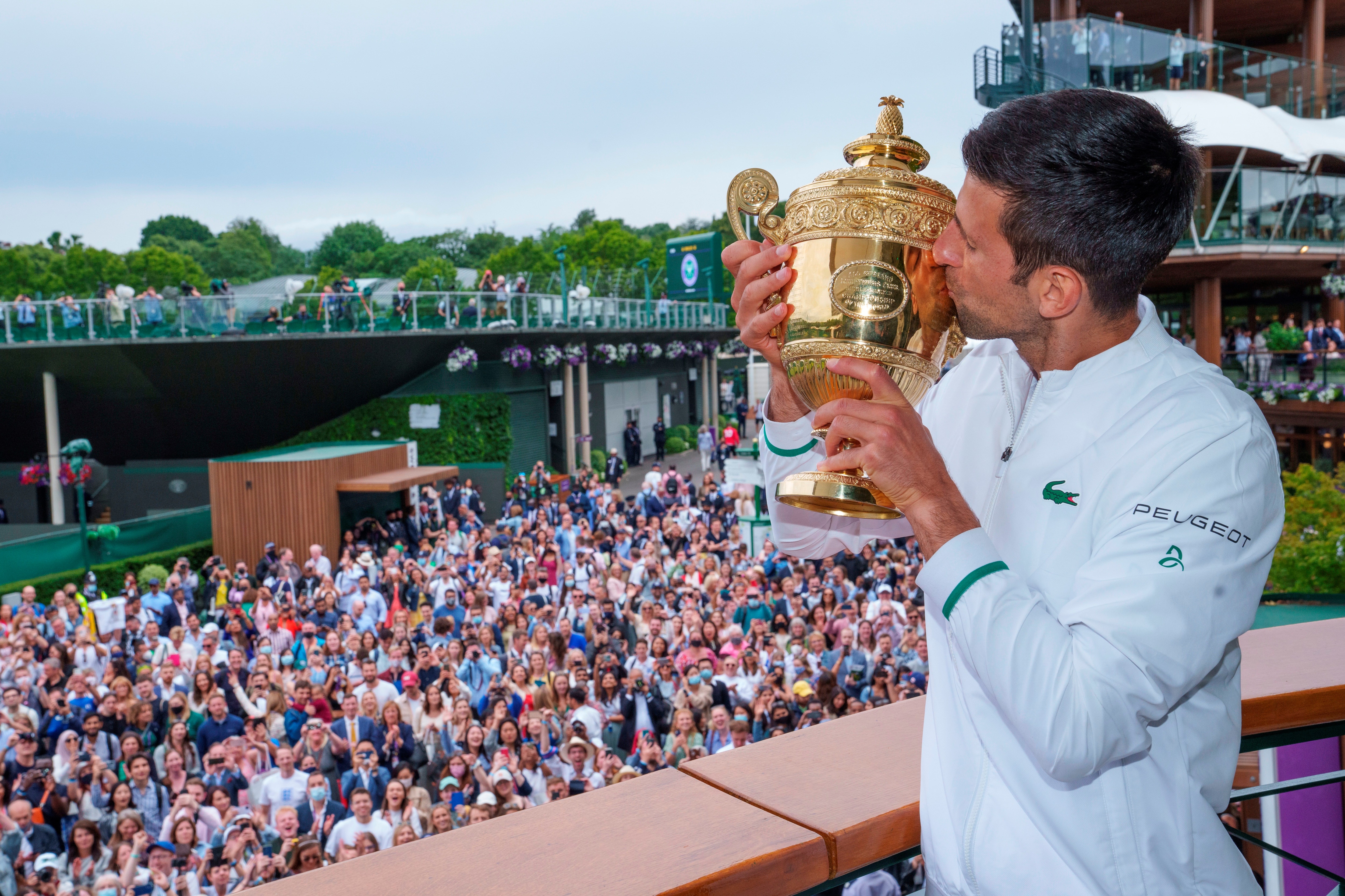 El serbio Novak Djokovic igualó a Federer y Nadal al consagrarse campeón en Wimbledon el año pasado (Foto: EFE)