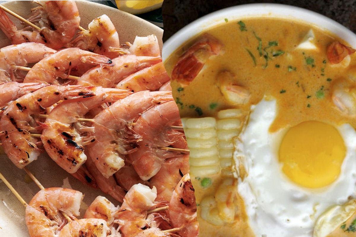El chupe de camarones es una cremosa sopa con papas y maíz con la adición de ají amarillo.