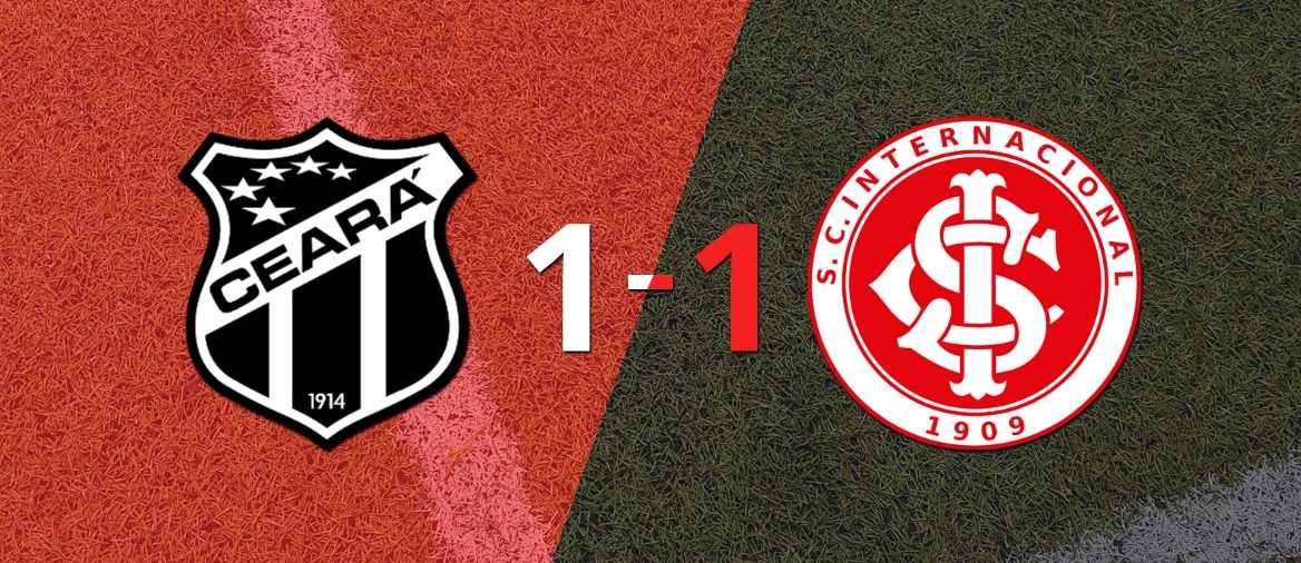 Internacional logró sacar el empate a 1 gol en casa de Ceará