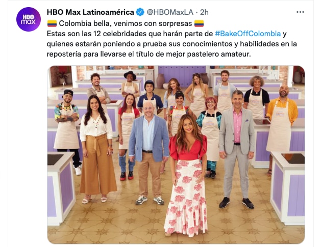 Anuncio de los participantes de ‘Bake Off Colombia 2022’. Captura de pantalla