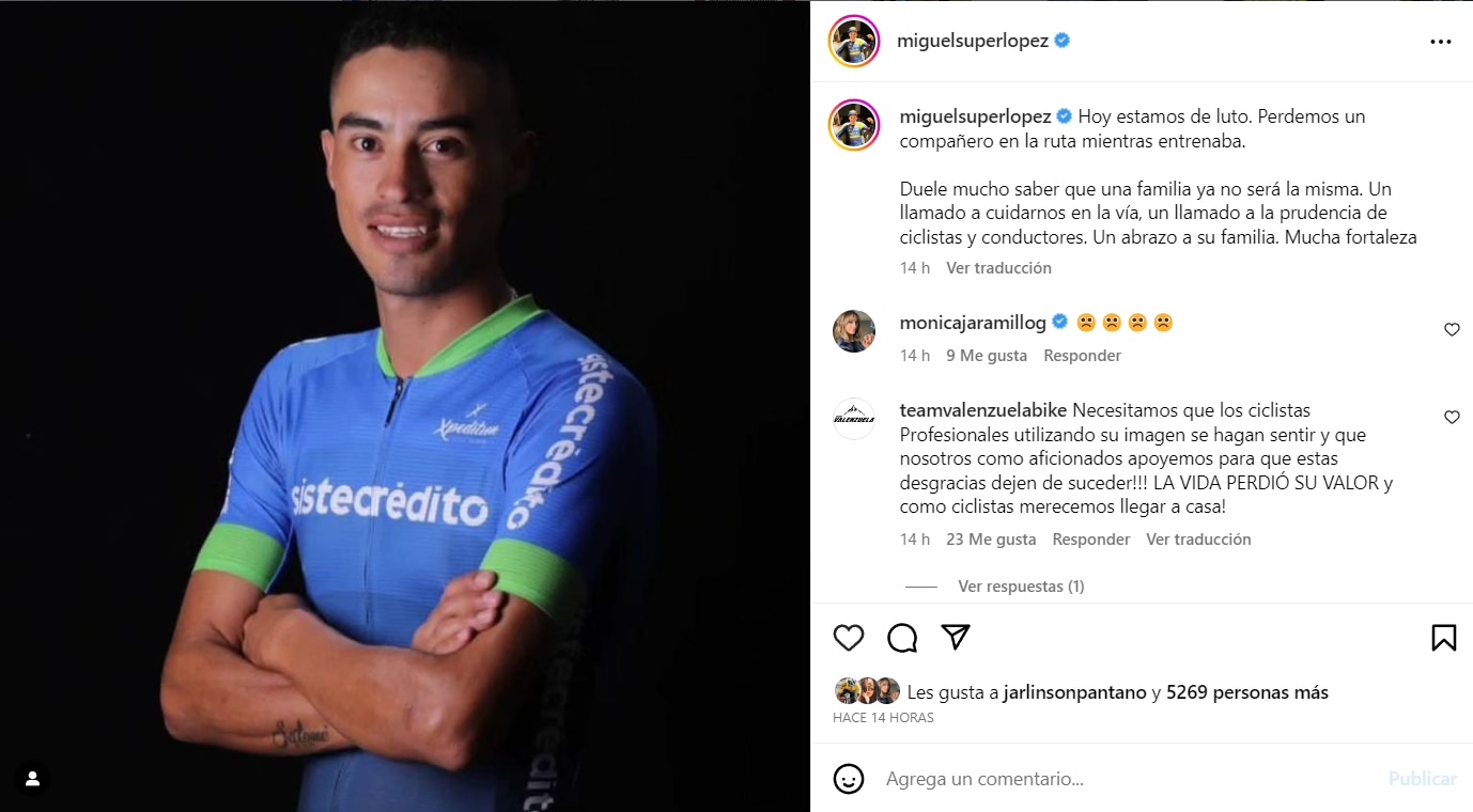 Publicación de Miguel Ángel López en sus redes sociales
