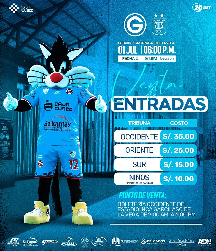 Entradas para Deportivo Garcilaso vs Melgar