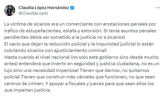Twitter Claudia López