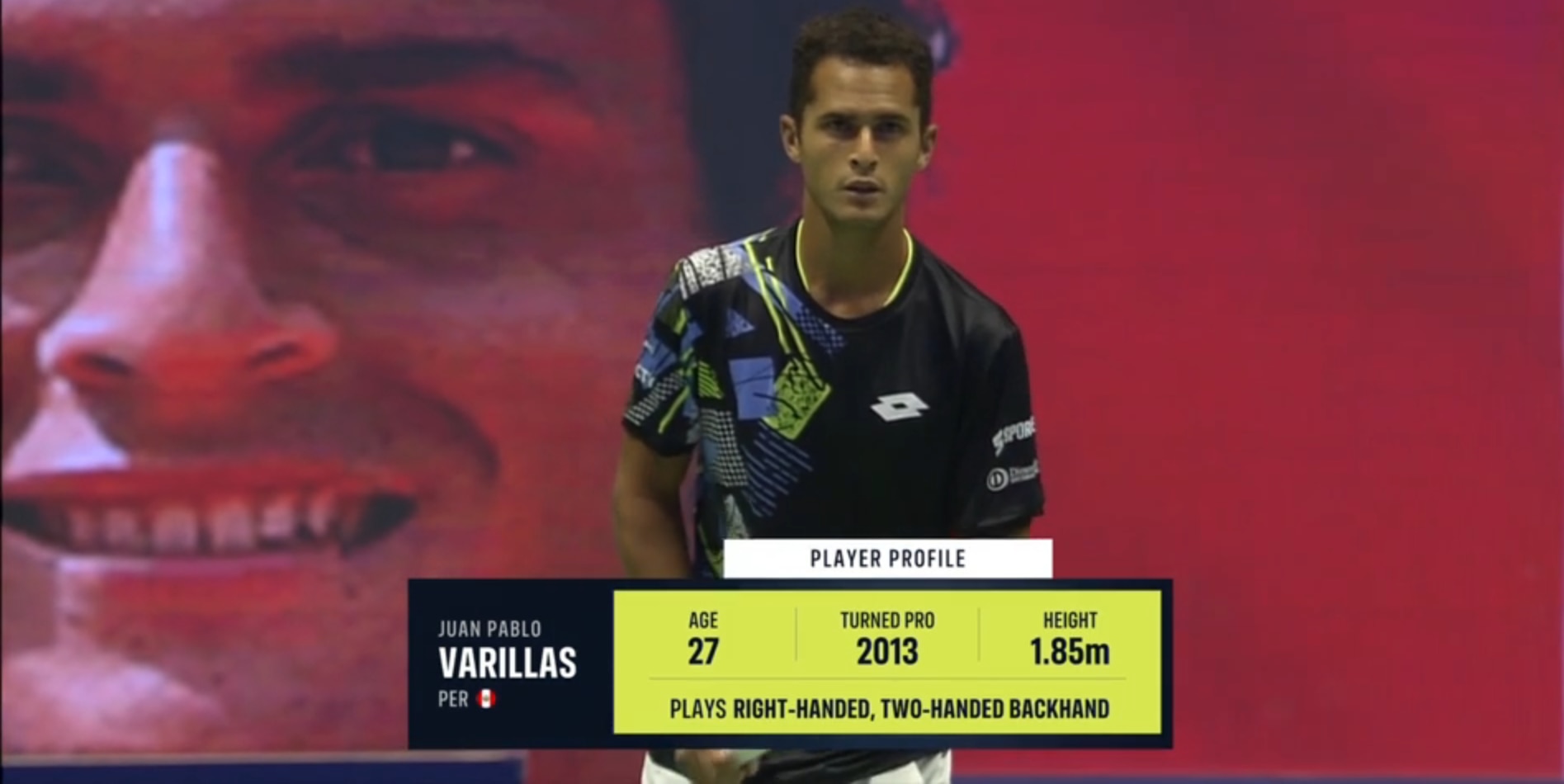 Juan Pablo Varillas calentando previo al choque ante Dominic Thiem.