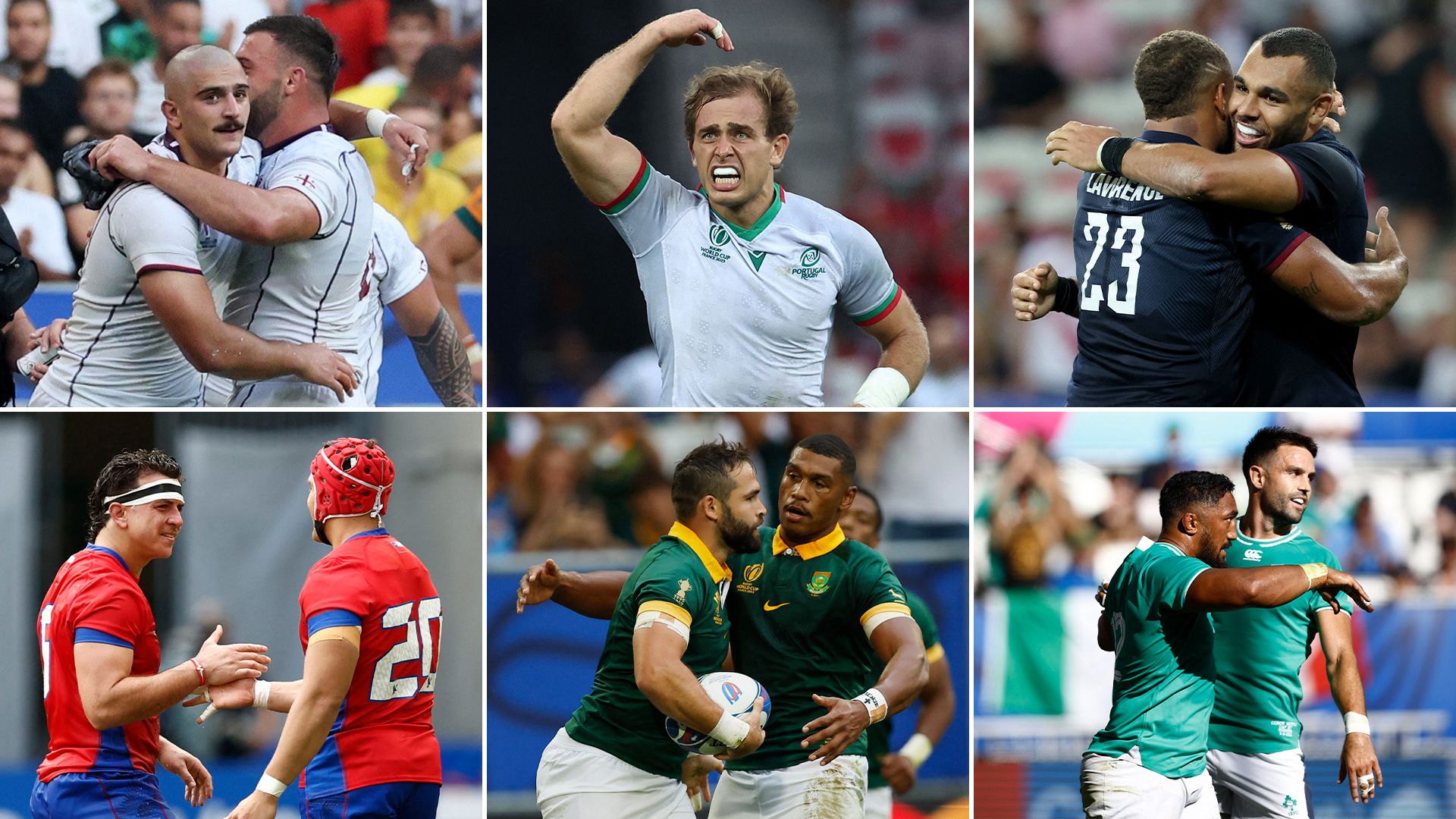 Georgia, Portugal, Inglaterra, Chile, Sudáfrica e Irlanda, Mundial de rugby