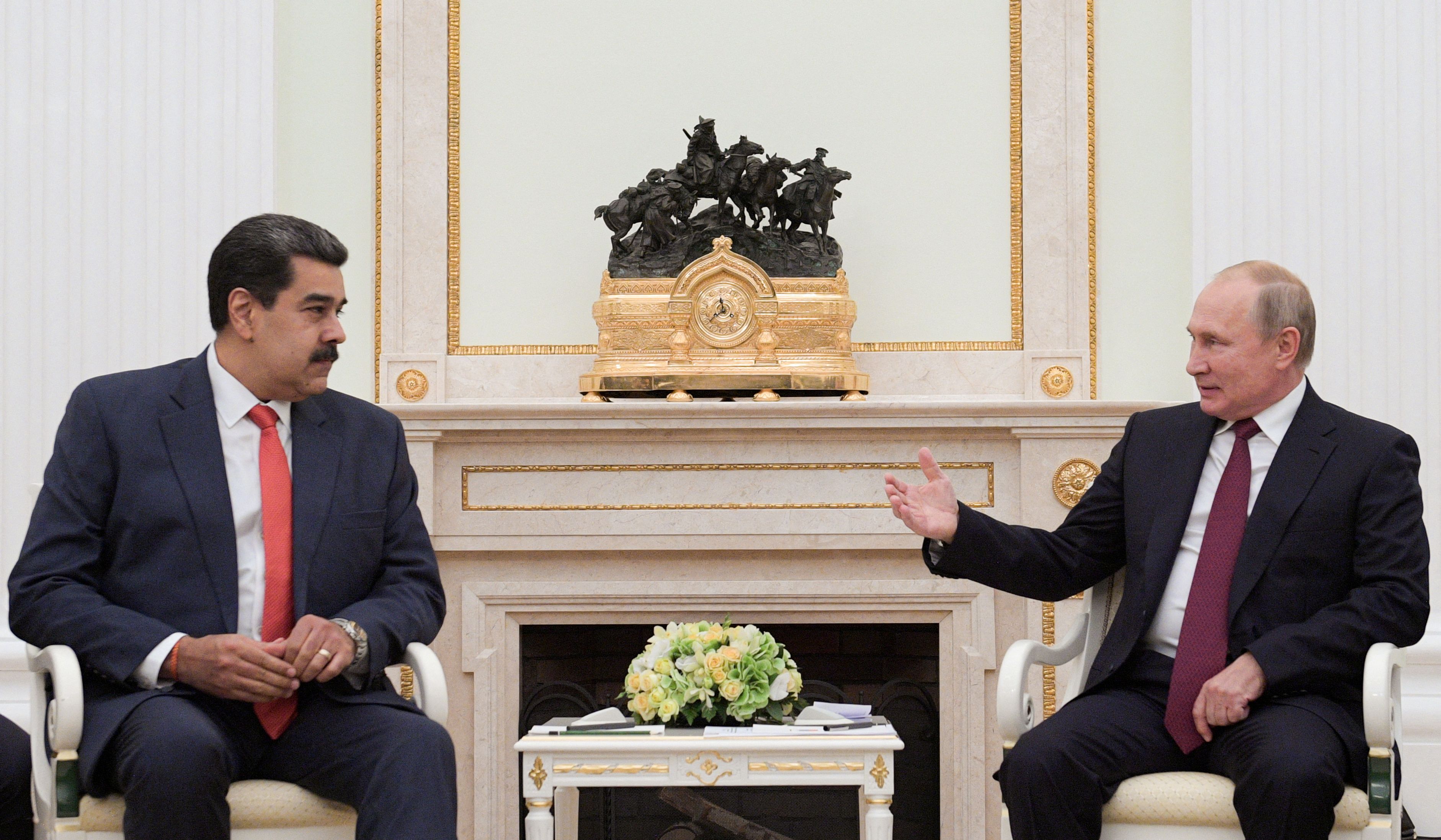 Nicolás Maduro junto a Vladimir Putin en una visita del venezolano a Moscú (Sputnik/Alexei Druzhinin/Kremlin via REUTERS/Archivo)